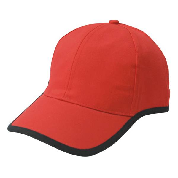 343: 6 panel cotton cap, edge peak cap